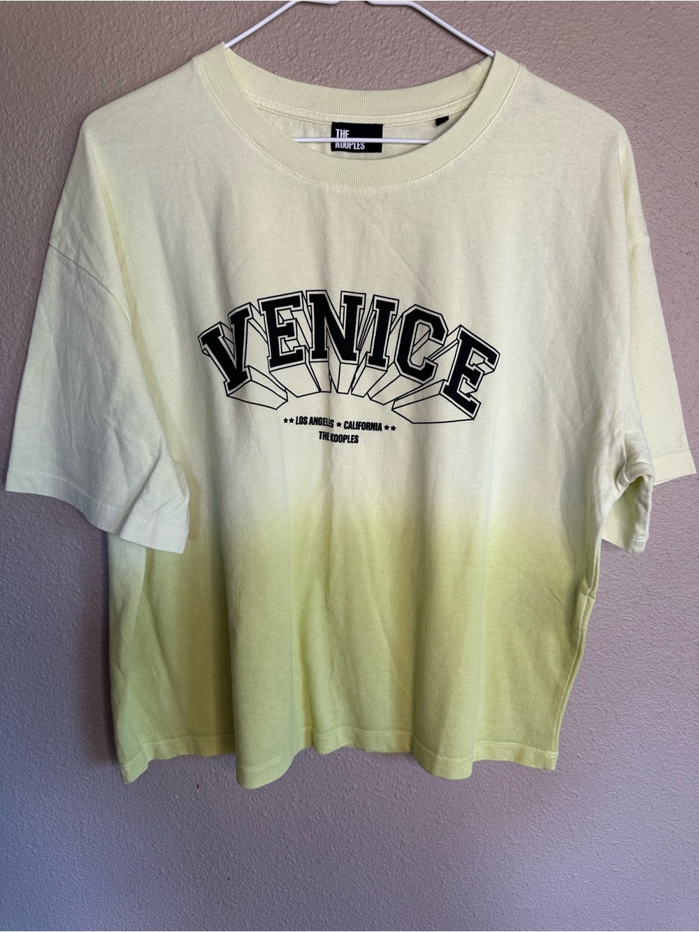 The Kooples green Ombre 'Venice' Graphic Crop Tee